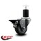 Service Caster 3'' Gray Poly Swivel 1-3/4'' Expanding Stem Caster with Brake SCC-EX20S314-PPUB-PLB-134 - alternate 4
